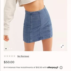 Free People Modern Femme Denim Mini Skirt in the color “Hickory”